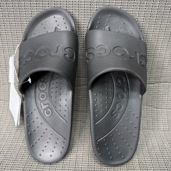 Crocs Slide Sandals Black M6/W8 Lightweight Comfort Footwear - Picture 1 of 6